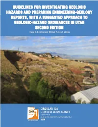 UTAH GEOLOGICAL SURVEY a Division of UTAH DEPARTMENT of NATURAL RESOURCES 2020