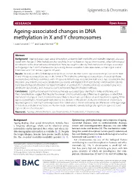 Ageing-Associated Changes in DNA Methylation in X and Y Chromosomes