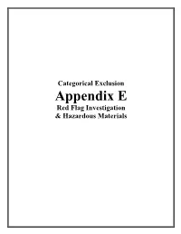 Appendix E Red Flag Investigation & Hazardous Materials