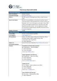 Information Sheet (2019-2020)