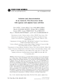 Isolation and Characterization of an Antarctic Flavobacterium Strain with Agarase and Alginate Lyase Activities