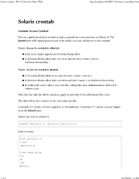 Solaris Crontab - NCCCS Systems Office Wiki