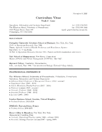 Curriculum Vitae Noah F