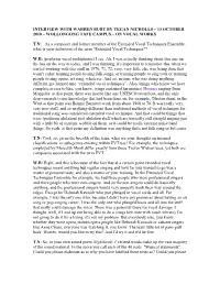 INTERVIEW with WARREN BURT by TEGAN NICHOLLS – 13 OCTOBER 2010 – WOLLONGONG TAFE CAMPUS – on VOCAL WORKS T.N: As a Compose