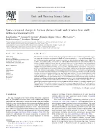 Spatial–Temporal Changes in Andean Plateau Climate and Elevation from Stable Isotopes of Mammal Teeth