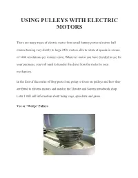 Using Pulleys with Electric Motors