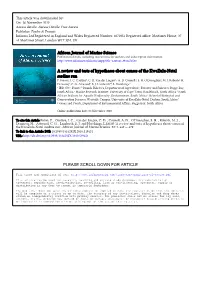 African Journal of Marine Science a Review and Tests of Hypotheses