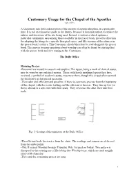 Customary Usage for the Chapel of the Apostles (Rev