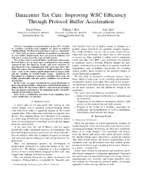Datacenter Tax Cuts: Improving WSC Efficiency Through Protocol Buffer Acceleration