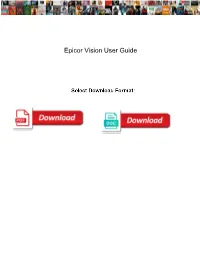 Epicor Vision User Guide