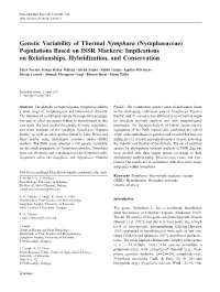 Genetic Variability of Thermal Nymphaea (Nymphaeaceae) Populations Based on ISSR Markers: Implications on Relationships, Hybridization, and Conservation