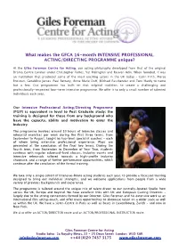 Intensive Actor:Director 16-Month Programme in Detail Rev 3 16