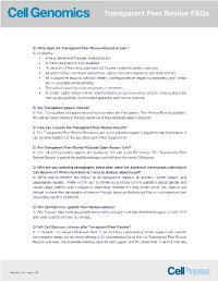 Q: What Does the Transparent Peer Review Record Include? A: It