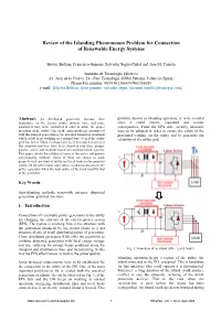 Review of the Islanding Phenomenon Problem for Connection of Renewable Energy Systems