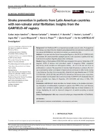 Stroke Prevention in Patients from Latin American Countries with Non-Valvular Atrial Fibrillation: Insights from the GARFIELD-AF Registry