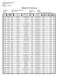 Affidavit of Performance
