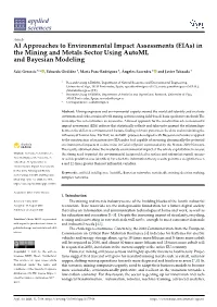 AI Approaches to Environmental Impact Assessments (Eias) in the Mining and Metals Sector Using Automl and Bayesian Modeling