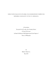 APPLICATION of QUANTITATIVE RISK ANALYSIS METHODS to IMPROVING MICROBIAL FOOD SAFETY in the U.S. and KENYA a Dissertation Presen