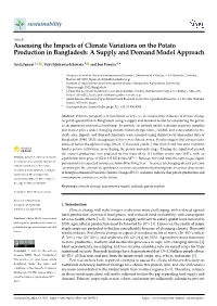 Assessing the Impacts of Climate Variations on the Potato Production in Bangladesh: a Supply and Demand Model Approach