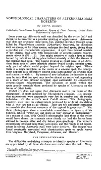 Morphological Characters of Alternaria Mali Roberts1