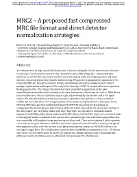MRCZ – a Proposed Fast Compressed MRC File Format and Direct Detector Normalization Strategies