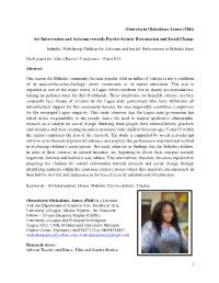 Oluwatoyin Olokodana–James (Phd) Art Intervention And