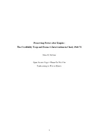 Preserving Power After Empire: the Credibility Trap and France's