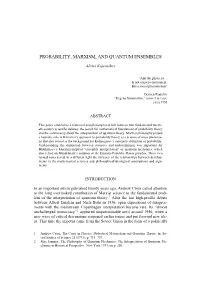 Probability, Marxism, and Quantum Ensembles