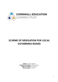 Scheme of Delegation for Local Governing Bodies