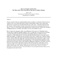 Spaces of Wonder and Devotion: the Thirteenth Century Rock-Hewn Churches of Lalibela, Ethiopia Talia Lieber University of Califo