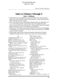 The Smithfield Review, Volume X, 2006, Index
