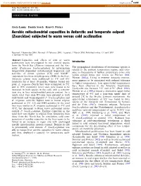 Aerobic Mitochondrial Capacities in Antarctic and Temperate Eelpout (Zoarcidae) Subjected to Warm Versus Cold Acclimation