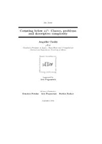 Counting Below #P: Classes, Problems and Descriptive Complexity