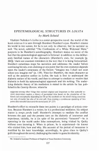 EPISTEMOLOGICAL STRUCTURES in LOLITA by Mark Scheid