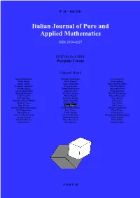 Italian Journal of Pure and Applied Mathematics ISSN 2239-0227
