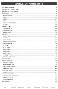 Table of Contents