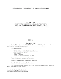 Tracing and the Rule in Clayton's Case
