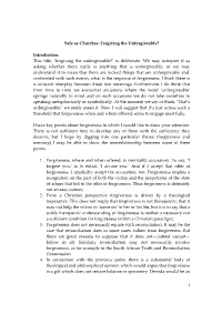 1 Safe As Churches: Forgiving the Unforgiveable? Introduction This Title, 'Forgiving the Unforgiveable?' Is Deliberat
