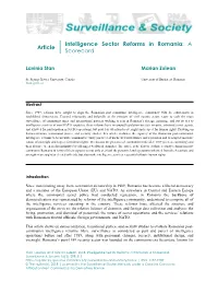 Article Intelligence Sector Reforms in Romania: a Scorecard