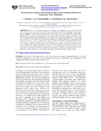 Assessing Water Quality and Its Relationship to Selected Disease Patterns in Zvishavane Town, Zimbabwe