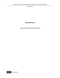 Exceptional Event Document