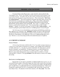 Memory and Cognition