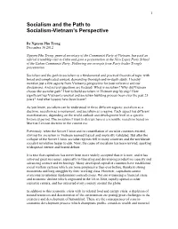 Socialism and the Path to Socialism-Vietnam's Perspective