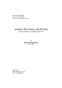 Adaptive Revisiting with Heritrix Master Thesis (30 Credits/60 ECTS)