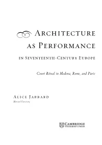 Architecture As Performance