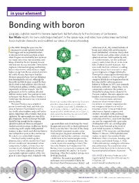 Bonding with Boron Long Ago, a Global Search for Borane Superfuels Led Fortuitously to the Discovery of Carboranes