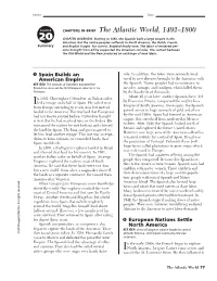 CHAPTERS in BRIEF the Atlantic World, 1492–1800
