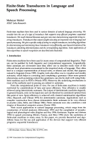 Finite-State Transducers in Language and Speech Processing