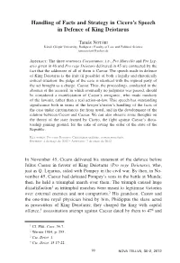 Handling of Facts and Strategy in Cicero's Speech In