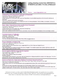 Listing Showing Events from 29/07/2016 to 07/08/2016 and Within 10 Miles of Bakewell